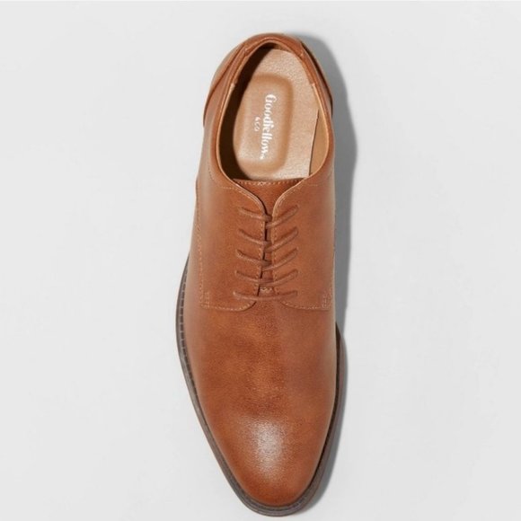 NWT - Men's Brown 10.5 Bryan Flat Dress Shoes - Goodfellow & CO - Picture 2 of 5